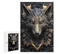 Puzzles for Adults 1000 PCS Puzzles Elegant Golden Wolf Art Puzzles for Adults Brain Teaser Game Perfect Decoration Deal As Gifts for The Whole Family 1000 PCS