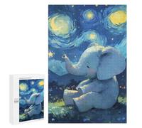 Puzzles for Adults 1000 PCS Puzzles Elephant Under Starry Night Sky Puzzles for Adults Toy Wall Decor Difficult Hard Help The Brain Exercise 1000 PCS