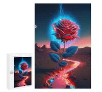 Puzzles for Adults 1000 PCS Puzzles Enchanted Glowing Rose Pathway Puzzles for Adults Brain Teaser Game Perfect Decoration Deal As Gifts for The Whole Family 1000 PCS