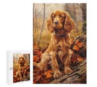 Puzzles for Adults 1000 PCS Puzzles English Cocker Spaniel in Autumn Forest Puzzles for Adults Toy Wall Decor Difficult Hard Help The Brain Exercise 1000 PCS