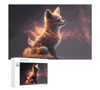 Puzzles for Adults 1000 PCS Puzzles Flaming Fox Digital Art Jigsaws for Adults Family Games But Fun And Humorous for Birthday, Chrismas 1000 PCS