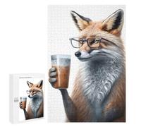 Puzzles for Adults 1000 PCS Puzzles Fox Drinked Espresso Puzzles for Adults Brain Teaser Game Perfect Decoration Deal As Gifts for The Whole Family 1000 PCS