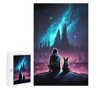 Puzzles for Adults 1000 PCS Puzzles Future Night With My Dog Puzzles for Adults Brain Teaser Game Perfect Decoration Deal As Gifts for The Whole Family 1000 PCS