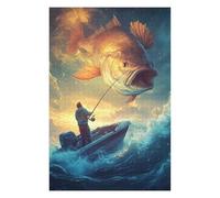 Puzzles for Adults 1000 PCS Puzzles Giant Fish Catch Adult Jigsaw Puzzle Toy Wall Decor Hand Speed Race Deal As Gifts for The Whole Family 1000 PCS