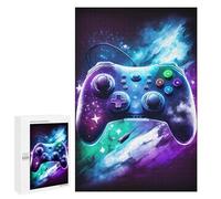Puzzles for Adults 1000 PCS Puzzles Glowing Galaxy Game Controller Art Print Puzzles for Adults Brain Teaser Game Perfect Decoration Deal As Gifts for The Whole Family 1000 PCS