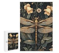 Puzzles for Adults 1000 PCS Puzzles Golden Dragonfly in Bloom Puzzles for Adults Toy Wall Decor Difficult Hard Help The Brain Exercise 1000 PCS