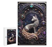 Puzzles for Adults 1000 PCS Puzzles Golden Silver Fox Art Deco Puzzles for Adults Brain Teaser Game Perfect Decoration Deal As Gifts for The Whole Family 1000 PCS