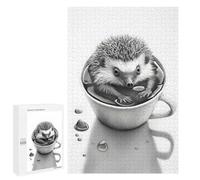 Puzzles for Adults 1000 PCS Puzzles Hedgehog Coffe Puzzles for Adults Brain Teaser Game Perfect Decoration Deal As Gifts for The Whole Family 1000 PCS