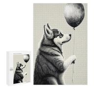 Puzzles for Adults 1000 PCS Puzzles Husky Balloon Dog Jigsaws for Adults Family Games Difficult Hard Deal As Gifts for The Whole Family 1000 PCS