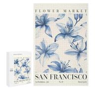 Puzzles for Adults 1000 PCS Puzzles Lily San Francisco Flower Market Puzzles for Adults Brain Teaser Game Perfect Decoration Deal As Gifts for The Whole Family 1000 PCS