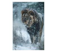 Puzzles for Adults 1000 PCS Puzzles Lion in Winter Snowfall Jigsaws for Adults Anti-Stress Toys Wall Art Deal As Gifts for The Whole Family 1000 PCS