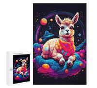 Puzzles for Adults 1000 PCS Puzzles Llama Cub Lying Space Puzzles for Adults Toy Wall Decor Difficult Hard Help The Brain Exercise 1000 PCS
