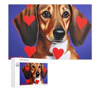 Puzzles for Adults 1000 PCS Puzzles Love Hearts Dachshund Art Print Jigsaws for Adults Family Games But Fun And Humorous for Birthday, Chrismas 1000 PCS
