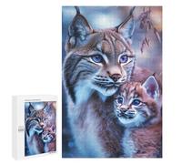 Puzzles for Adults 1000 PCS Puzzles Lynx Mother And Cub Jigsaws for Adults Family Games Difficult Hard Deal As Gifts for The Whole Family 1000 PCS