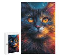 Puzzles for Adults 1000 PCS Puzzles Magical Fire Cat Artwork Adult Jigsaw Puzzles Family Activities Difficult And Challenge for Is Ideal As A Gift 1000 PCS