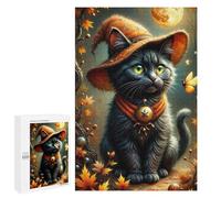 Puzzles for Adults 1000 PCS Puzzles Magical Halloween Cat Puzzles for Adults Brain Teaser Game Perfect Decoration Deal As Gifts for The Whole Family 1000 PCS