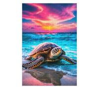 Puzzles for Adults 1000 PCS Puzzles Majestic Sea Turtle at Sunset Adult Jigsaw Puzzle Toy Wall Decor Hand Speed Race Deal As Gifts for The Whole Family 1000 PCS