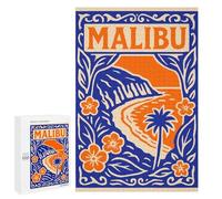 Puzzles for Adults 1000 PCS Puzzles Malibu Beach Floral Art Print Puzzles for Adults Brain Teaser Game Perfect Decoration Deal As Gifts for The Whole Family 1000 PCS