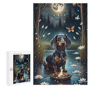 Puzzles for Adults 1000 PCS Puzzles Moonlit Dachshund Pond Jigsaws for Adults Family Games But Fun And Humorous for Birthday, Chrismas 1000 PCS