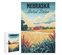 Puzzles for Adults 1000 PCS Puzzles Nebraska Farm Landscape Puzzles for Adults Toy Wall Decor Difficult Hard Help The Brain Exercise 1000 PCS