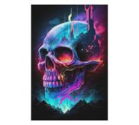 Puzzles for Adults 1000 PCS Puzzles Neon Skull Fantasy Artwork Adult Jigsaw Puzzle Toy Wall Decor Hand Speed Race Deal As Gifts for The Whole Family 1000 PCS