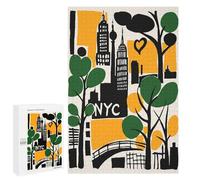 Puzzles for Adults 1000 PCS Puzzles NYC Cityscape Illustration Puzzles for Adults Brain Teaser Game Perfect Decoration Deal As Gifts for The Whole Family 1000 PCS