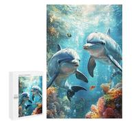 Puzzles for Adults 1000 PCS Puzzles Ocean Life Dolphins Swimming Adult Jigsaw Puzzles Family Activities Difficult And Challenge for Is Ideal As A Gift 1000 PCS