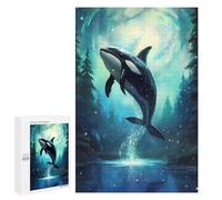 Puzzles for Adults 1000 PCS Puzzles Orca Whale Enchanted Sea Puzzles for Adults Toy Wall Decor Difficult Hard Help The Brain Exercise 1000 PCS