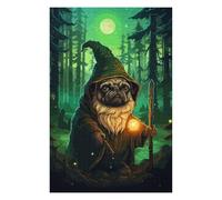 Puzzles for Adults 1000 PCS Puzzles Pug Wizard Forest Pixel Adult Jigsaw Puzzle Toy Wall Decor Hand Speed Race Deal As Gifts for The Whole Family 1000 PCS