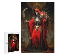 Puzzles for Adults 1000 PCS Puzzles Red Santa Muerte with Roses Puzzles for Adults Toy Wall Decor Difficult Hard Help The Brain Exercise 1000 PCS