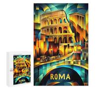 Puzzles for Adults 1000 PCS Puzzles Rome Cubist Heritage - Modern Geometric Colosseum Puzzles for Adults Toy Wall Decor Difficult Hard Help The Brain Exercise 1000 PCS