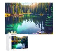 Puzzles for Adults 1000 PCS Puzzles Serene Forest Lake Reflections Jigsaws for Adults Family Games But Fun And Humorous for Birthday, Chrismas 1000 PCS