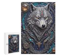 Puzzles for Adults 1000 PCS Puzzles Techno Wolf Steampunk Puzzles for Adults Brain Teaser Game Perfect Decoration Deal As Gifts for The Whole Family 1000 PCS