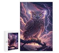 Puzzles for Adults 1000 PCS Puzzles Thunderstorm Owl Perch Puzzles for Adults Brain Teaser Game Perfect Decoration Deal As Gifts for The Whole Family 1000 PCS