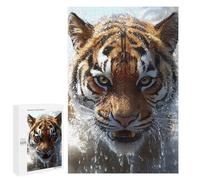 Puzzles for Adults 1000 PCS Puzzles Tiger in Water Close-Up Puzzles for Adults Brain Teaser Game Perfect Decoration Deal As Gifts for The Whole Family 1000 PCS