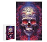 Puzzles for Adults 1000 PCS Puzzles Violet Skull Artwork Puzzles for Adults Toy Wall Decor Difficult Hard Help The Brain Exercise 1000 PCS