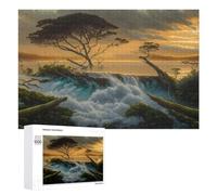 Puzzles for Adults 1000 PCS Puzzles Waterfall at Sunset Nature's Serenity Jigsaws for Adults Family Games But Fun And Humorous for Birthday, Chrismas 1000 PCS