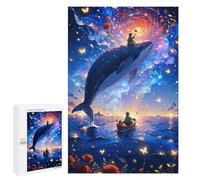 Puzzles for Adults 1000 PCS Puzzles Whale Boy in Dreamy Sky Puzzles for Adults Toy Wall Decor Difficult Hard Help The Brain Exercise 1000 PCS