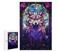 Puzzles for Adults 1000 PCS Puzzles Wolf Magenta Night Abstrac Puzzles for Adults Toy Wall Decor Difficult Hard Help The Brain Exercise 1000 PCS