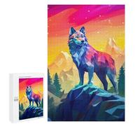 Puzzles for Adults 1000 PCS Puzzles Wolf Stand in Mountains Jigsaws for Adults Family Games Difficult Hard Deal As Gifts for The Whole Family 1000 PCS