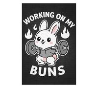 Puzzles for Adults 1000 PCS Puzzles Working On My Buns - Funny Easter Gym Bunny Squat Pun Jigsaws for Adults Anti-Stress Toys Wall Art Deal As Gifts for The Whole Family 1000 PCS