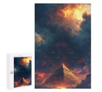 Puzzles for Adults 1000 PCS Pyramid in Fiery Sky Jigsaw for Teenagerss Pattern Assembly Parent-child Interaction Beautiful Design Game 1000 PCS