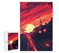 Puzzles for Adults 1000 PCS Racing Sunset Urban Speed Puzzles for Teenagers Staycation Kill Time Help The Brain Exercise Unique Birthday And Xmas Gifts 1000 PCS
