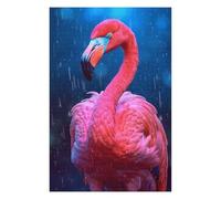 Puzzles for Adults 1000 PCS Rainbow Flamingo in The Rain Jigsaws for Adults Hands-on Game Precision Cutting Fun at Home Activities, 1000 PCS