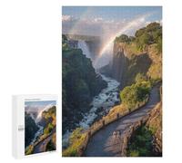 Puzzles for Adults 1000 PCS Rainbow Over Victoria Falls-1 Puzzle For Teenagers Improve Memory Challenging To Complete Challenging Family Fun Game 1000 PCS