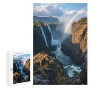 Puzzles for Adults 1000 PCS Rainbow Over Victoria Falls Puzzles for Teenagers Staycation Kill Time Help The Brain Exercise Unique Birthday And Xmas Gifts 1000 PCS