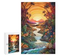 Puzzles for Adults 1000 PCS Rainbow River Sunset Puzzles for Adults Family Games Stress Reliever Unique Birthday And Xmas Gifts 1000 PCS