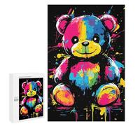 Puzzles for Adults 1000 PCS Rainbow Teddy Bear Jigsaw for Adults Relaxing Games Analysis And Logic Unique Birthday And Xmas Gifts 1000 PCS