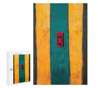 Puzzles for Adults 1000 PCS Red Car on Yellow Road Puzzle For Teenagers Improve Memory Challenging To Complete Challenging Family Fun Game 1000 PCS