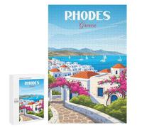 Puzzles for Adults 1000 PCS Rhodes Greece Jigsaws for Adults Relaxing Games Enhance Memory Unique Birthday And Xmas Gifts 1000 PCS